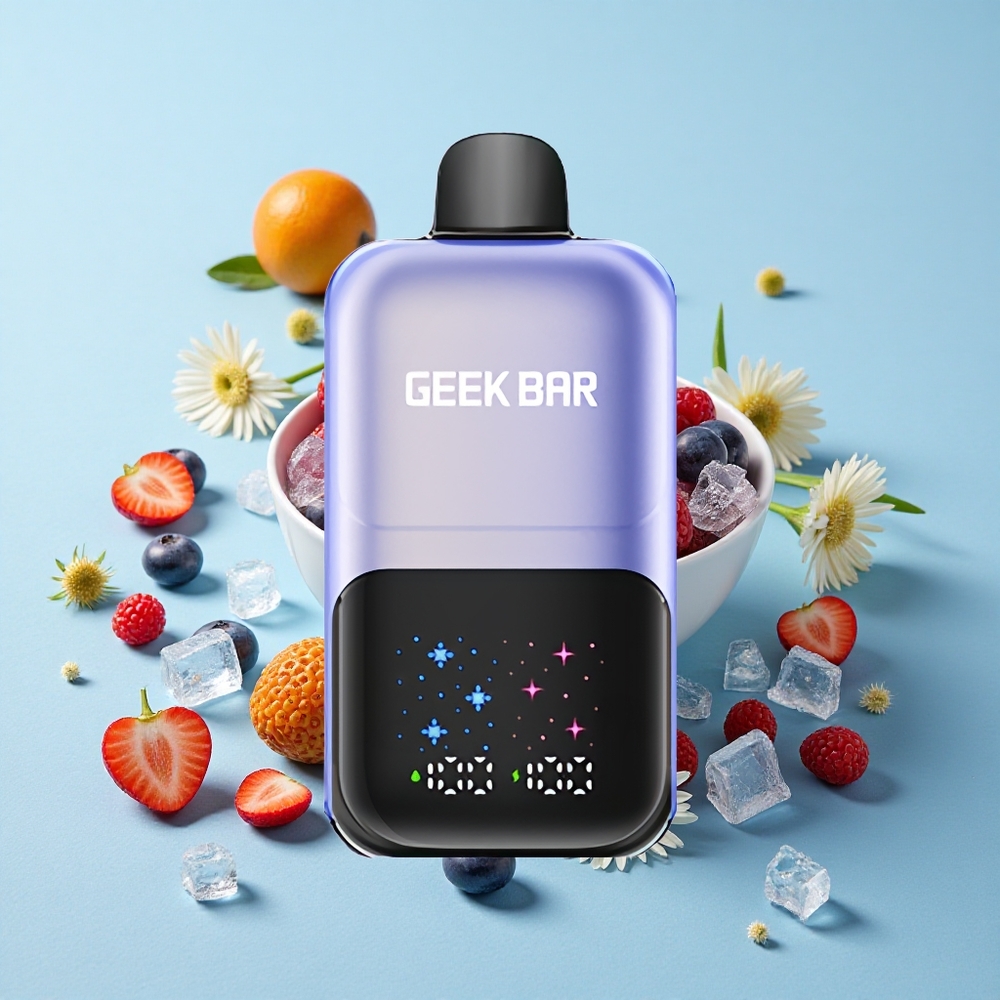 GEEK BAR 2GO Two Series 50000 Pufuri Mixed Berries Ice Romania vape wholesale cu Ecran Interactiv și Rezervor Dual 20ml