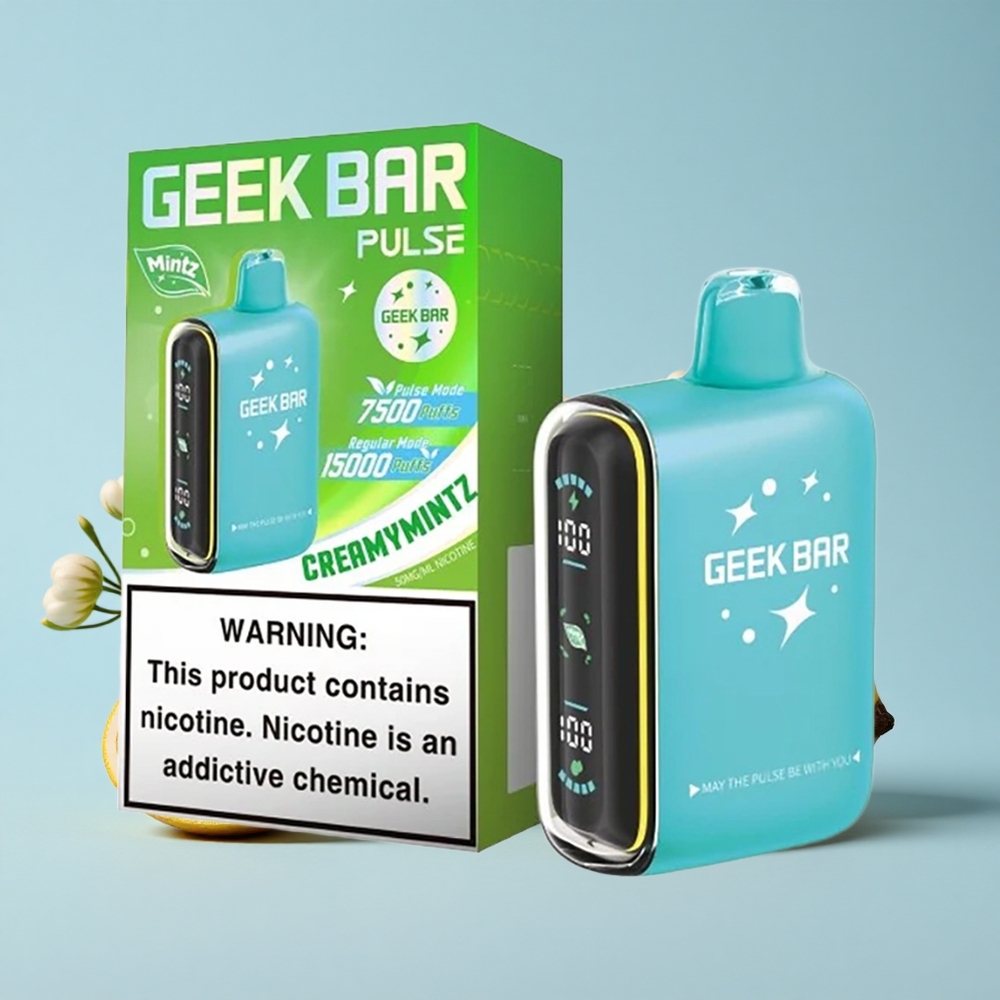 Geek Bar Pulse 15000 de Pufuri Mentă Romania vape wholesale cu 16ML lichid și 5 nicotină