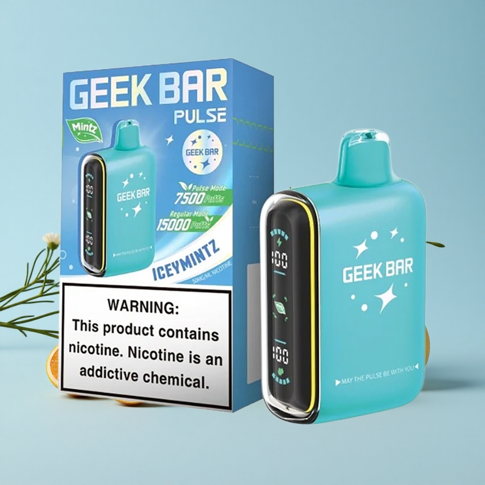 Geek Bar Pulse 15000 de Pufuri Mentă Romania vape wholesale cu 16ML lichid și 5 nicotină