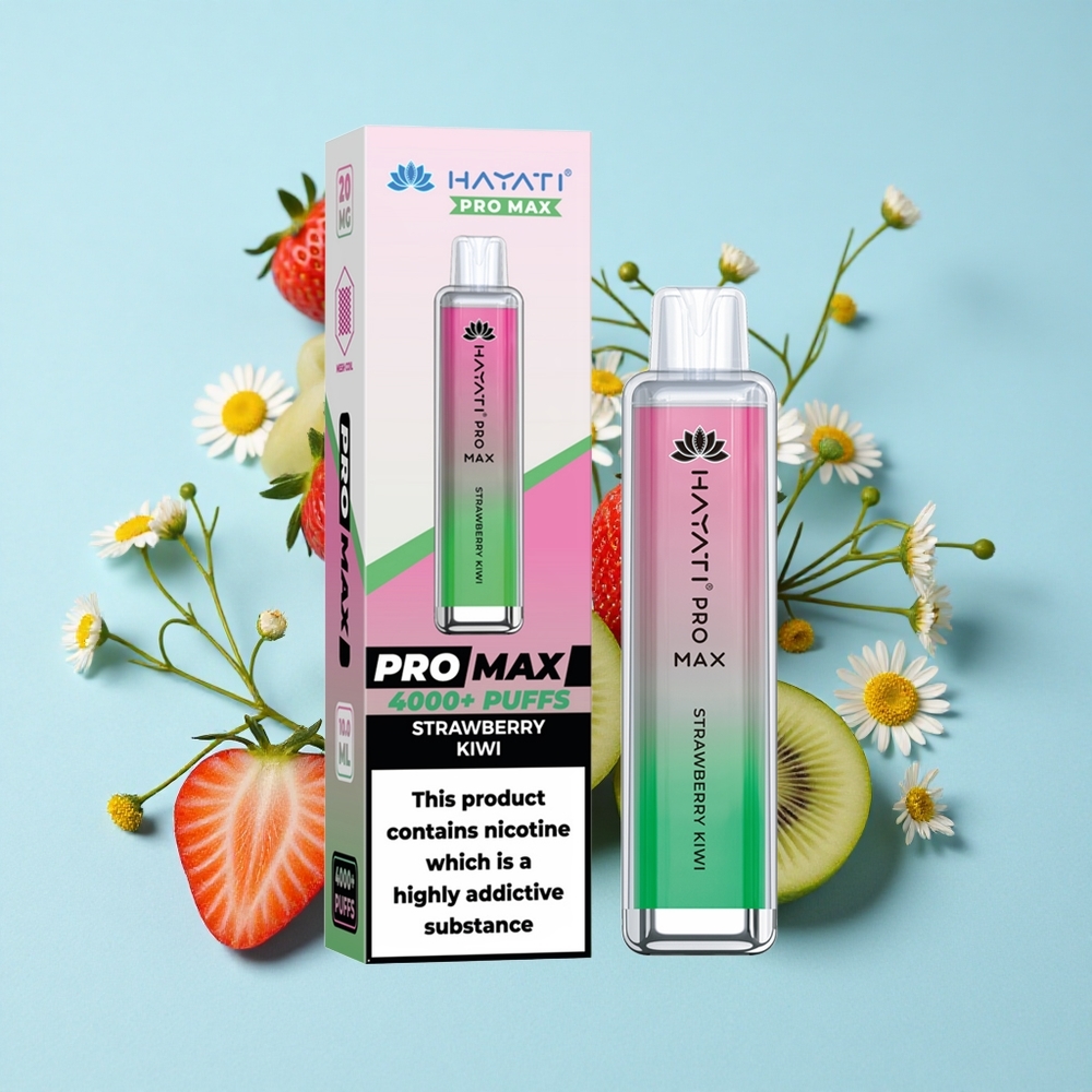 Hayati Pro Max 4000 Pufuri Capsuni Kiwi Romania vape wholesale Dual 11 Ohm Mesh Coil LED
