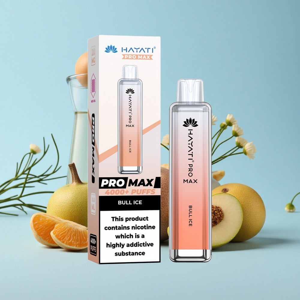 Hayati Pro Max 4000 Pufuri Disposable Vape Bull Gheață Romania vape wholesale Dual 11 Ohm Mesh Coil