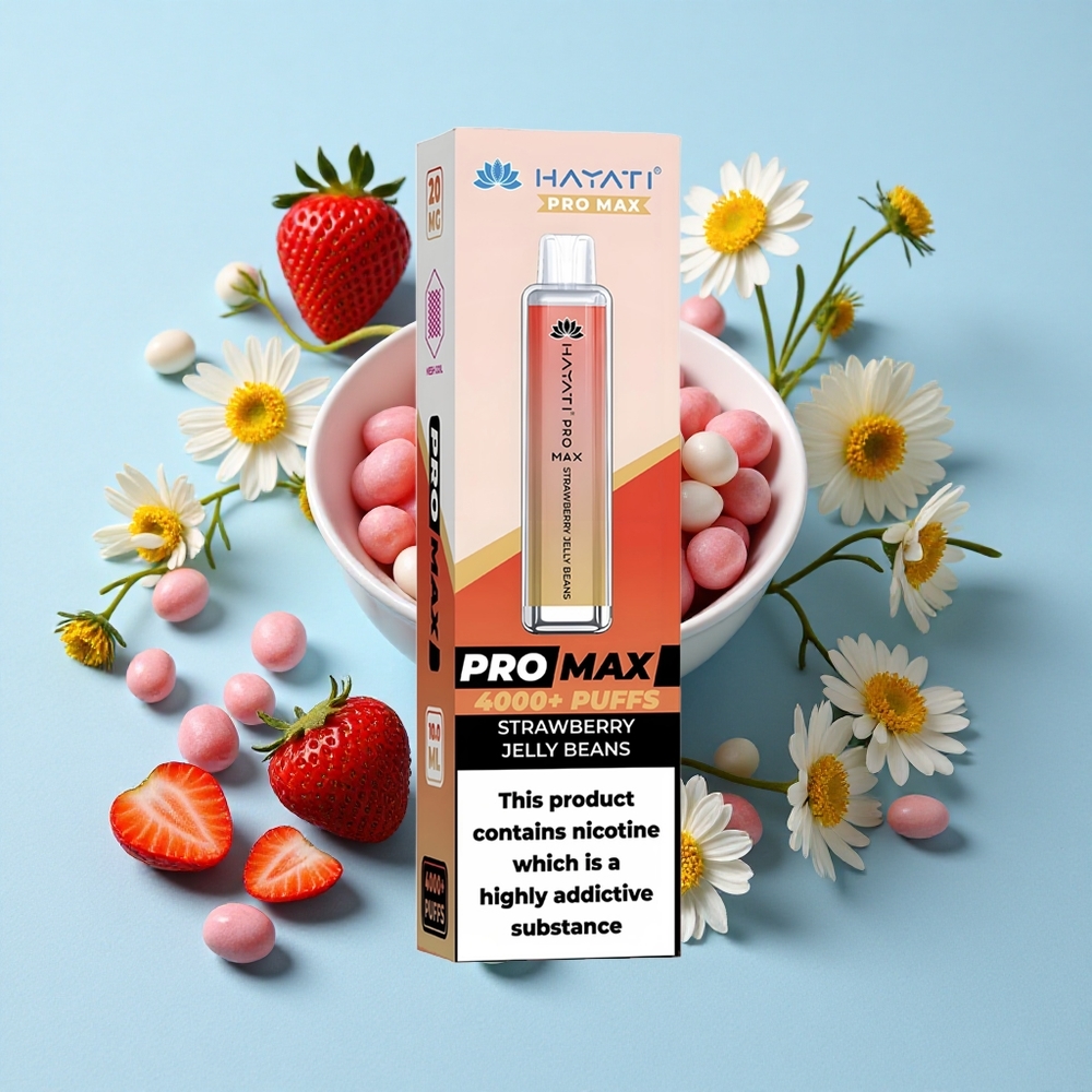 Hayati Pro Max 4000 Pufuri Disposable Vape Capsuni Jelly Beans Romania vape wholesale Dual 11 Ohm Mesh Coil