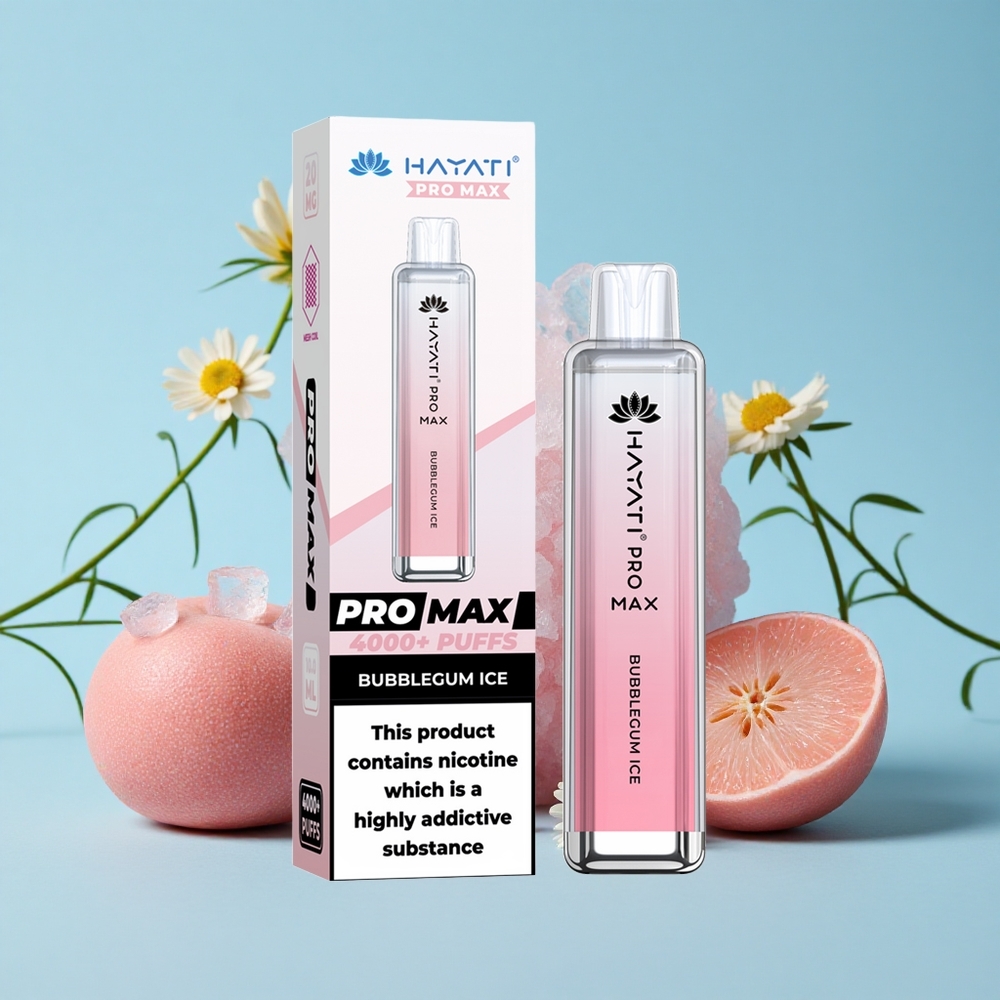 Hayati Pro Max 4000 Pufuri Disposable Vape Guma de mestecat gheata Romania vape wholesale LED luminos