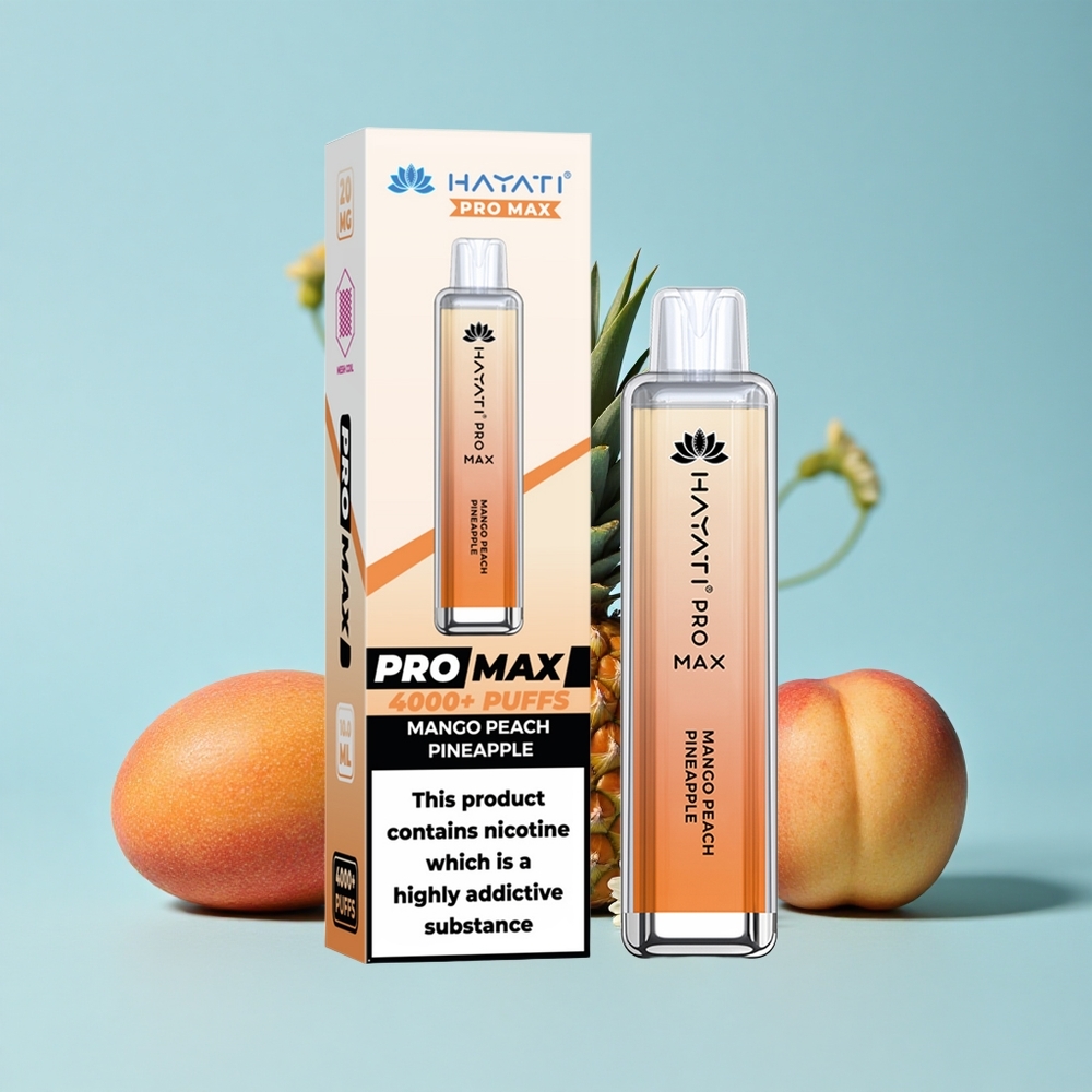 Hayati Pro Max 4000 Pufuri Disposable Vape Mango Piersică Ananas Romania vape wholesale Dual 11 Ohm Mesh Coil