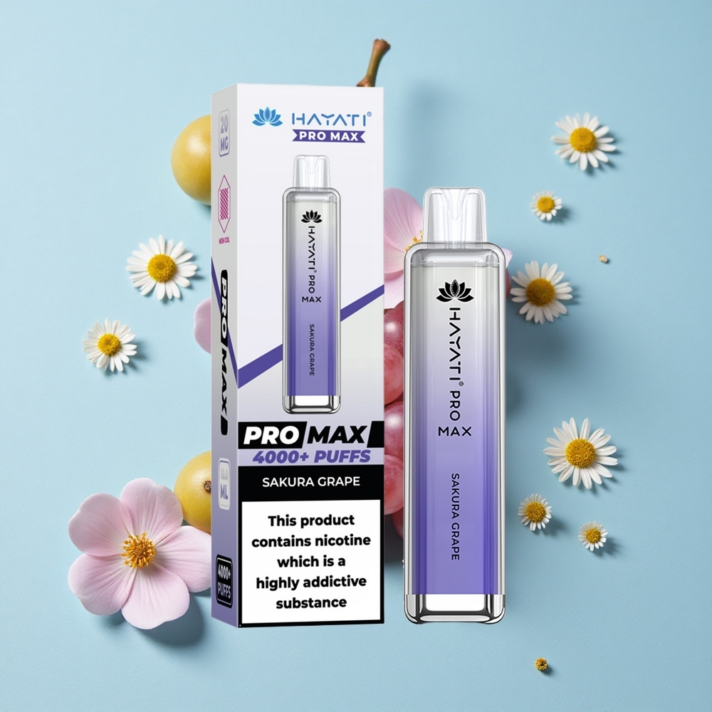Hayati Pro Max 4000 Pufuri Disposable Vape Sakura Struguri Romania vape wholesale Reîncărcabil 1400mAh
