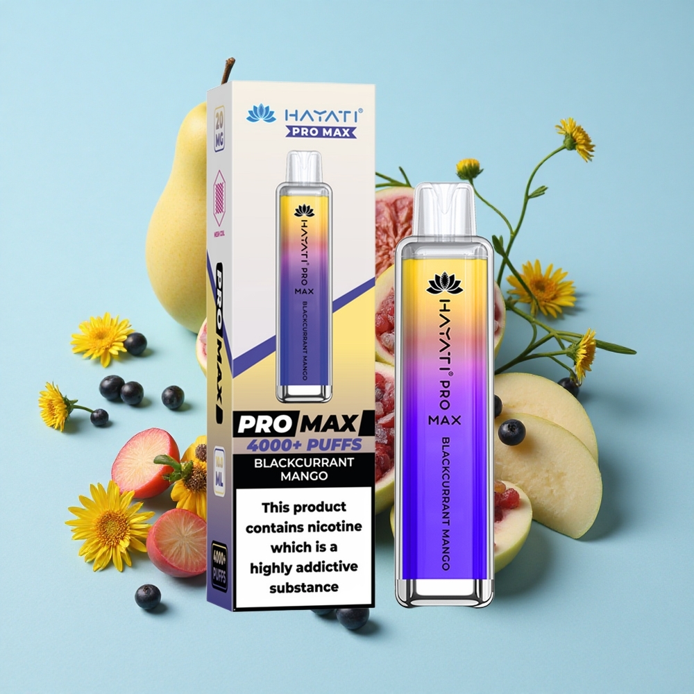 Hayati Pro Max 4000 Pufuri Disposable Vape Zmeură Neagră Mango Romania vape wholesale Baterie Reîncărcabilă 1400mAh