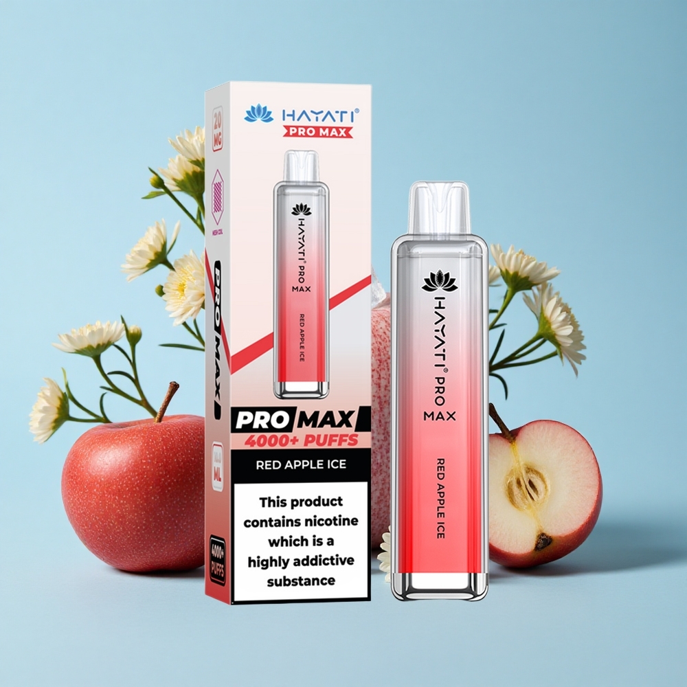 Hayati Pro Max 4000 Pufuri Măr Roșu Gheață Romania vape wholesale Dual 11 Ohm Mesh Coil