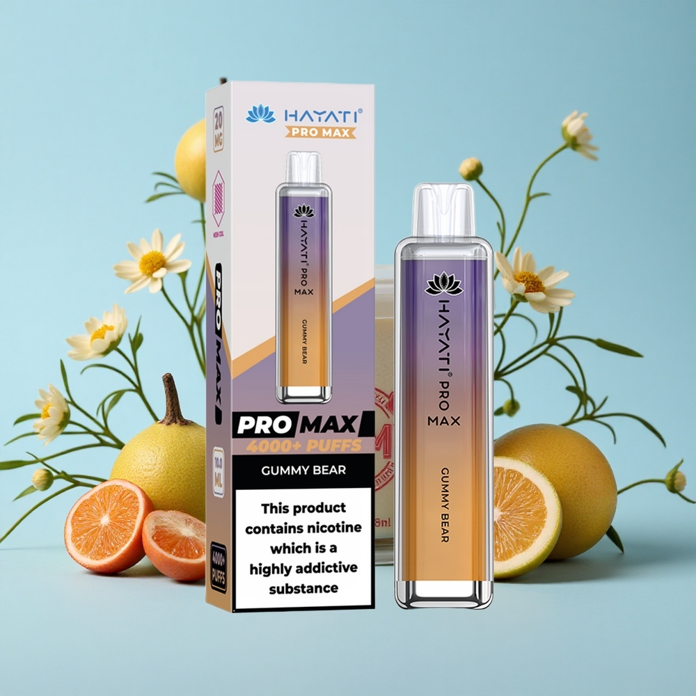 Hayati Pro Max 4000 Pufuri Vape Gummy Bear Aromă România vape wholesale Dual 11 Ohm Mesh Coil