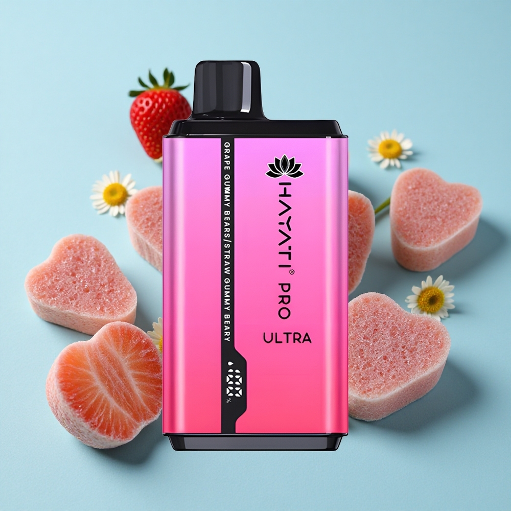 Hayati Pro Ultra 15000 Pufuri Aromă Gummy Bear Struguri Romania vape wholesale 24ml 2 Nicotină