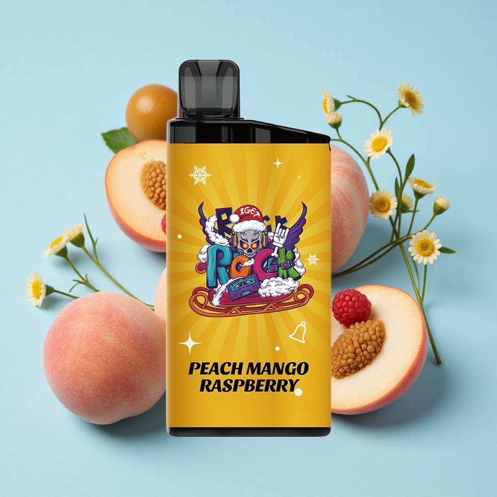 IGET Bar 3500 Pufuri Capsator Unic Aroma piersică mango zmeură Romania vape wholesale PC+ALU