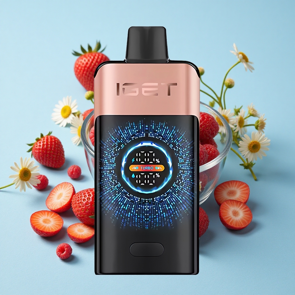 IGET ONE 12000 Pufuri Disposable Vape Căpșuni-Zmeură Romania vape wholesale Cu Ecran Color Curbat Mare