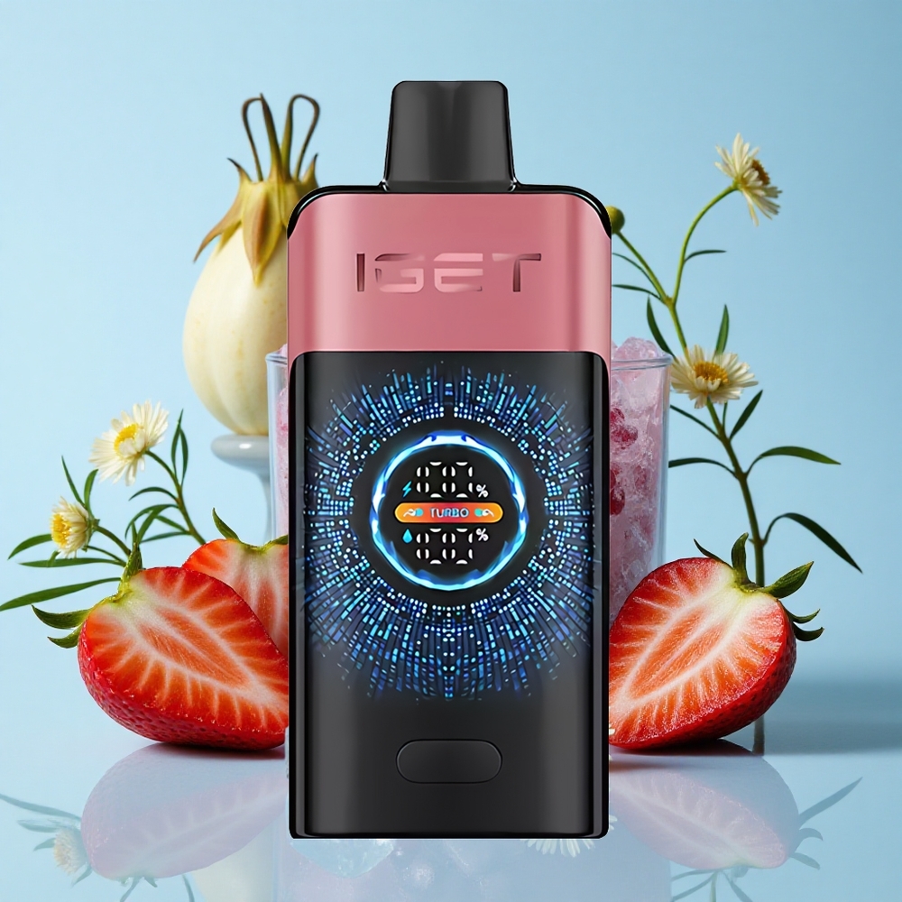 IGET ONE 12000 Pufuri Vape Disposabil Căpșuni Rodie Gheață cu Ecran Color Curbat Mare Romania vape wholesale