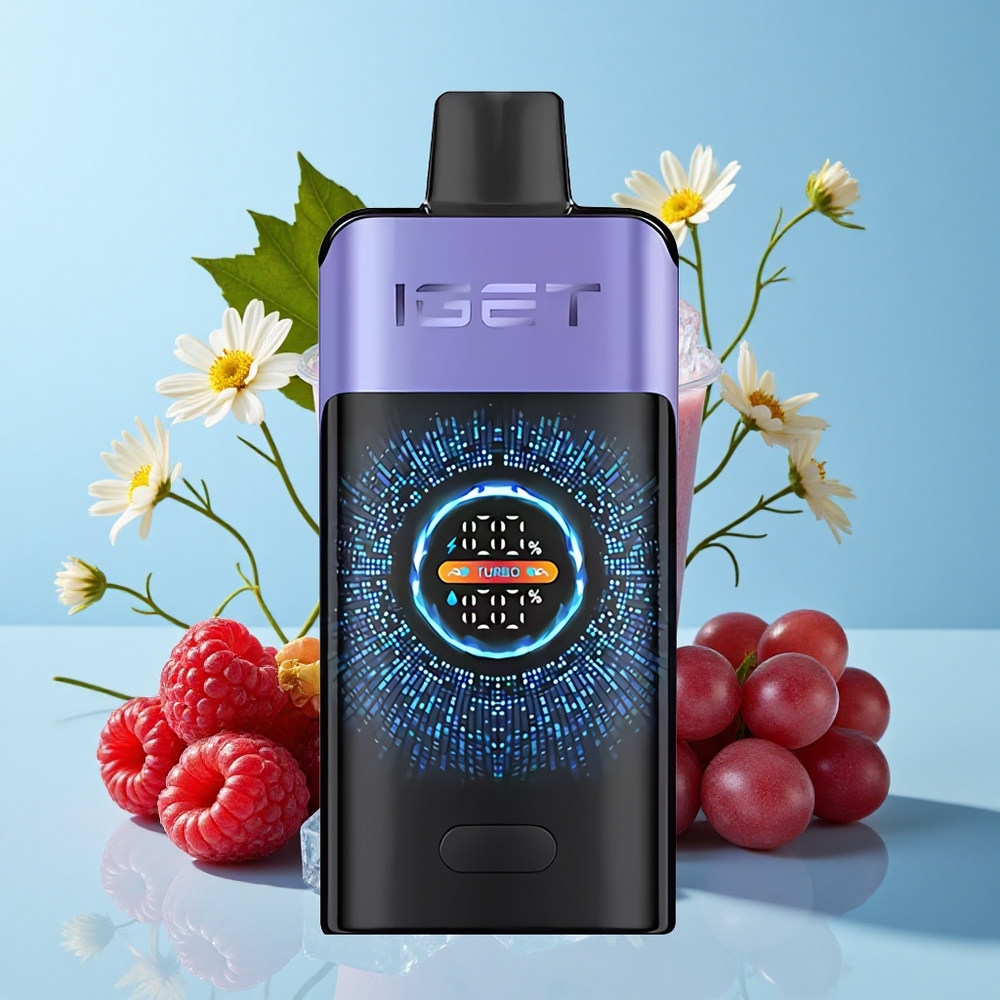 IGET ONE 12000 Pufuri Zmeură Strugure Gheață Disposable Vape Romania vape wholesale Ecran Color Curbat Mare