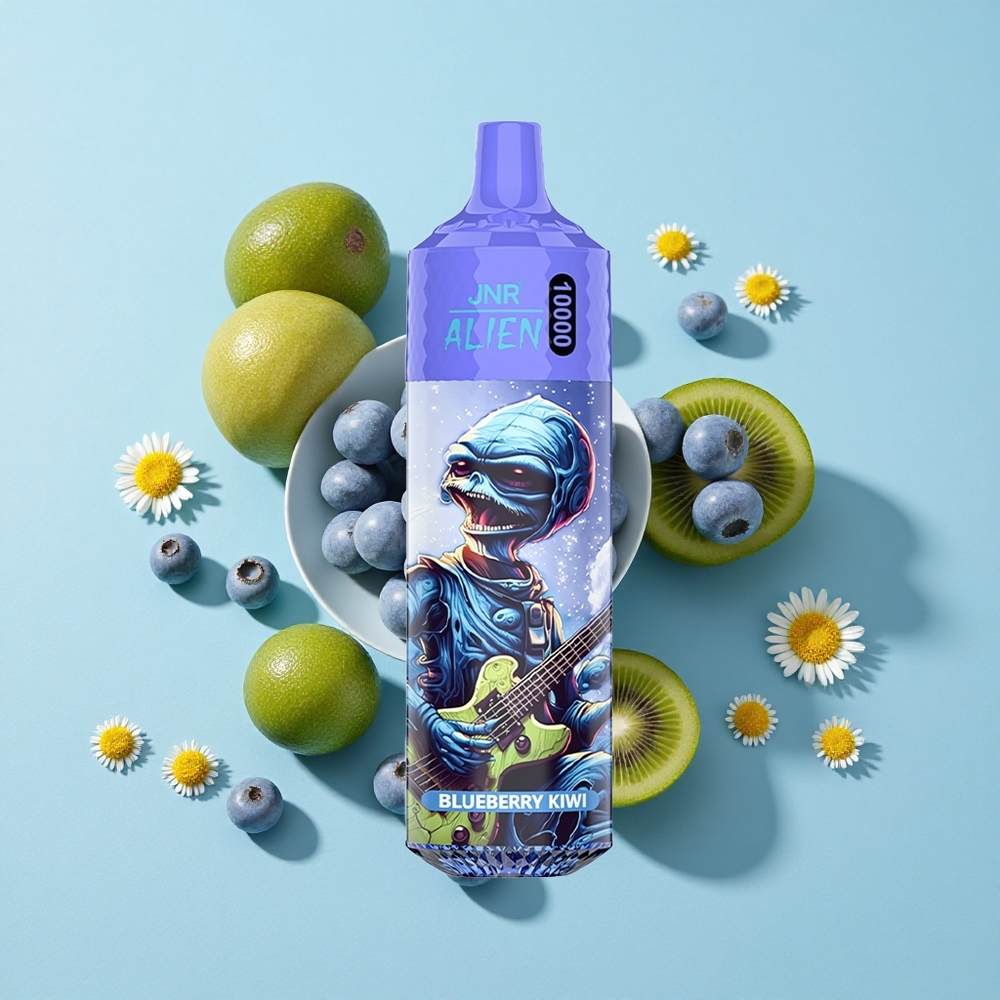 JNR Alien 10000 Pufuri Afine Kiwi Romania vape wholesale cu 20ml E-lichid și LED (RGB)