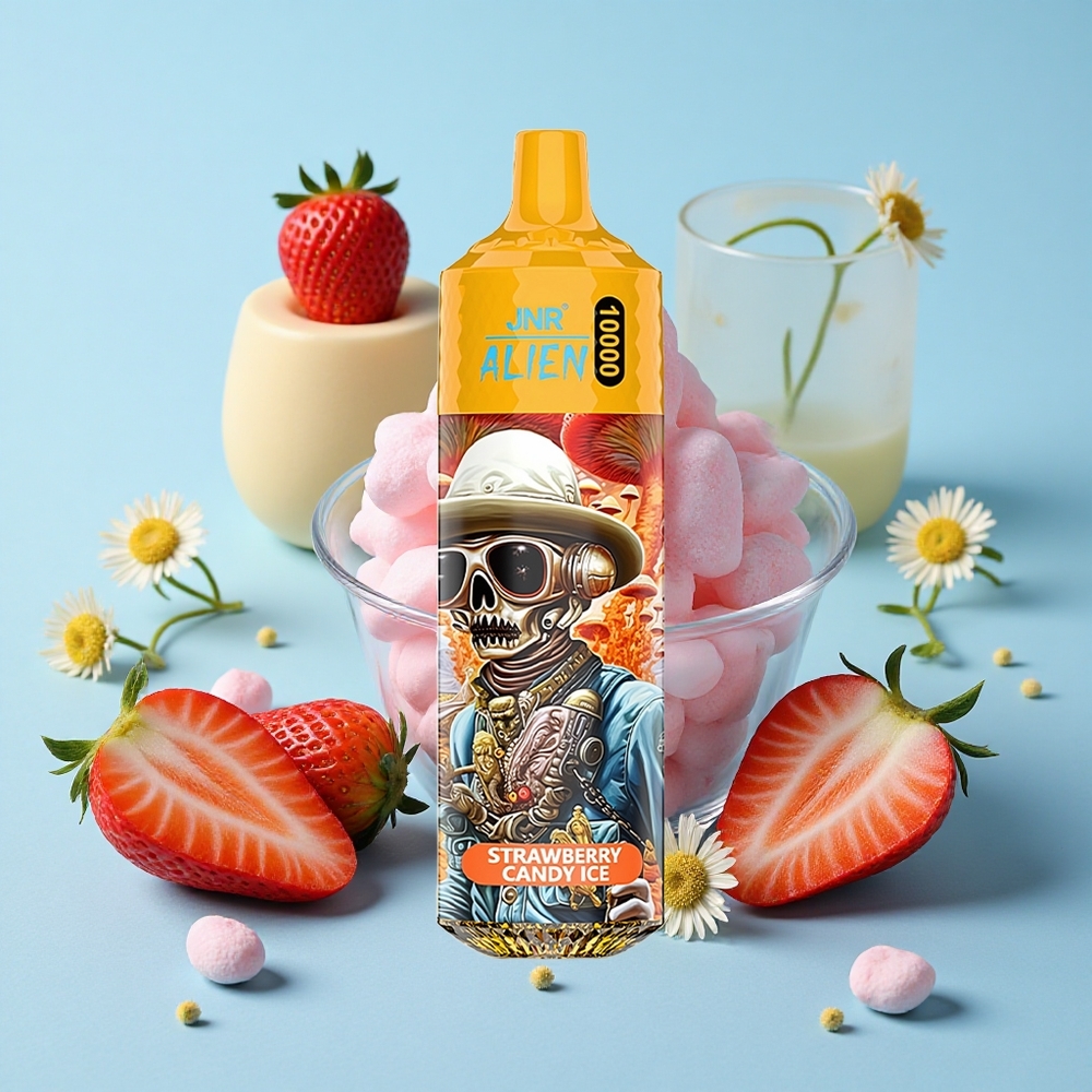 JNR Alien 10000 Pufuri Aroma de Căpșuni cu Gheață Romania vape wholesale LED RGB Încărcare Rapidă Type-C