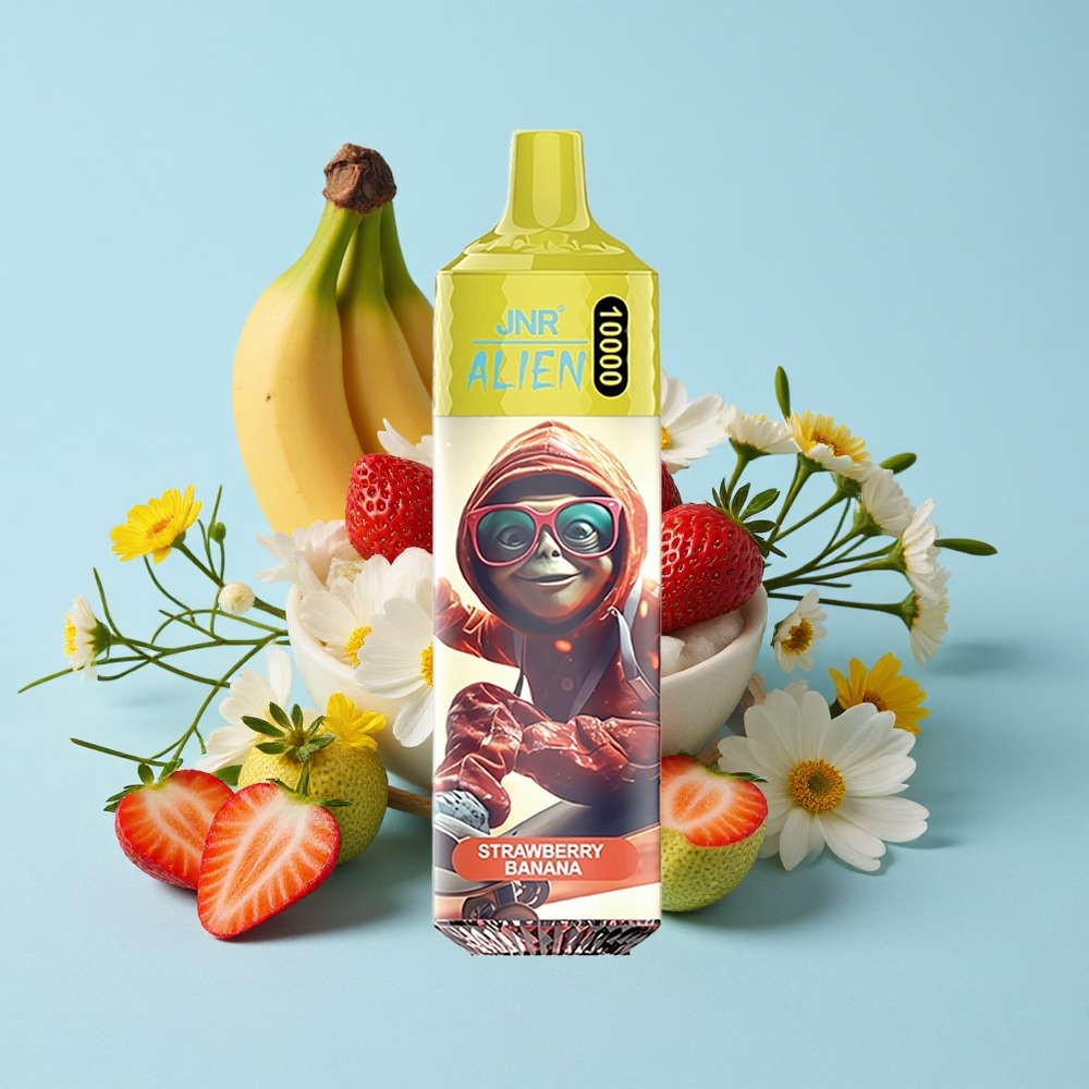 JNR Alien 10000 Pufuri Capsuni Banane Romania vape wholesale cu 20ml Lichid și LED (RGB)