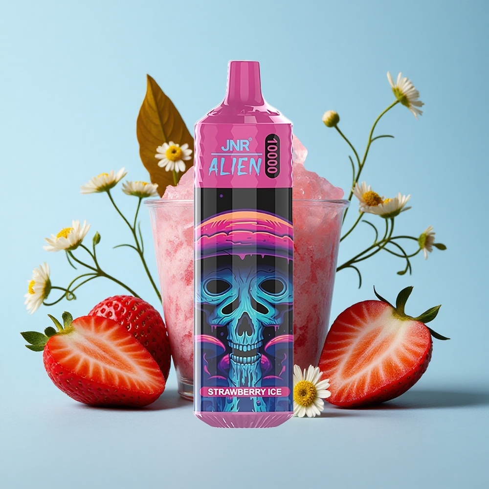 JNR Alien 10000 Pufuri Capsuni Gheata Romania vape wholesale cu 20ml Lichid si LED (RGB)
