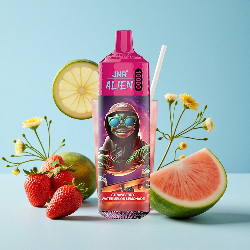 JNR Alien 10000 Pufuri Capsuni Pepene Galben Limonada Romania vape wholesale 850mAh LED RGB