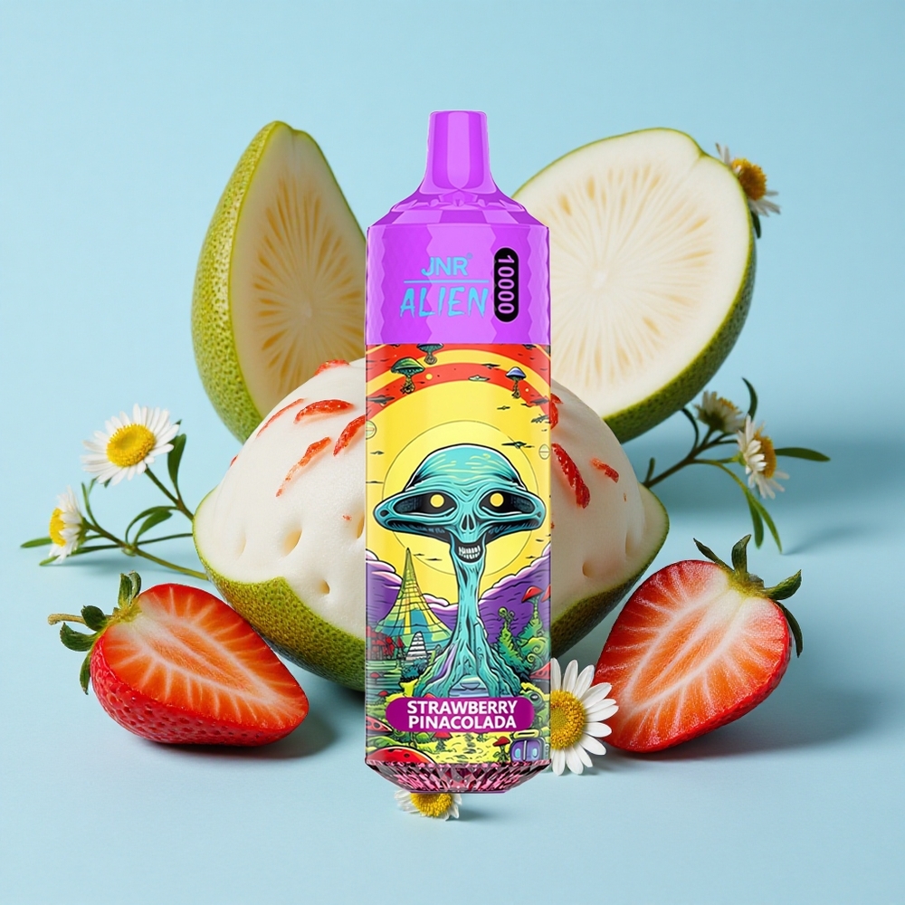 JNR Alien 10000 Pufuri Capsuni Pina Colada Romania vape wholesale cu 20ml Lichid și LED (RGB)