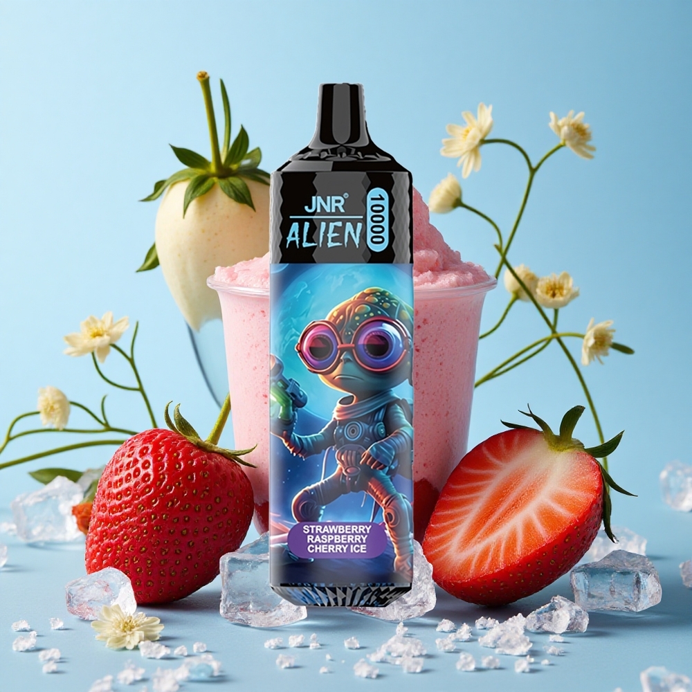 JNR Alien 10000 Pufuri Capsuni Zmeură Cireș Gheață Romania vape wholesale Baterie 850mAh LED RGB