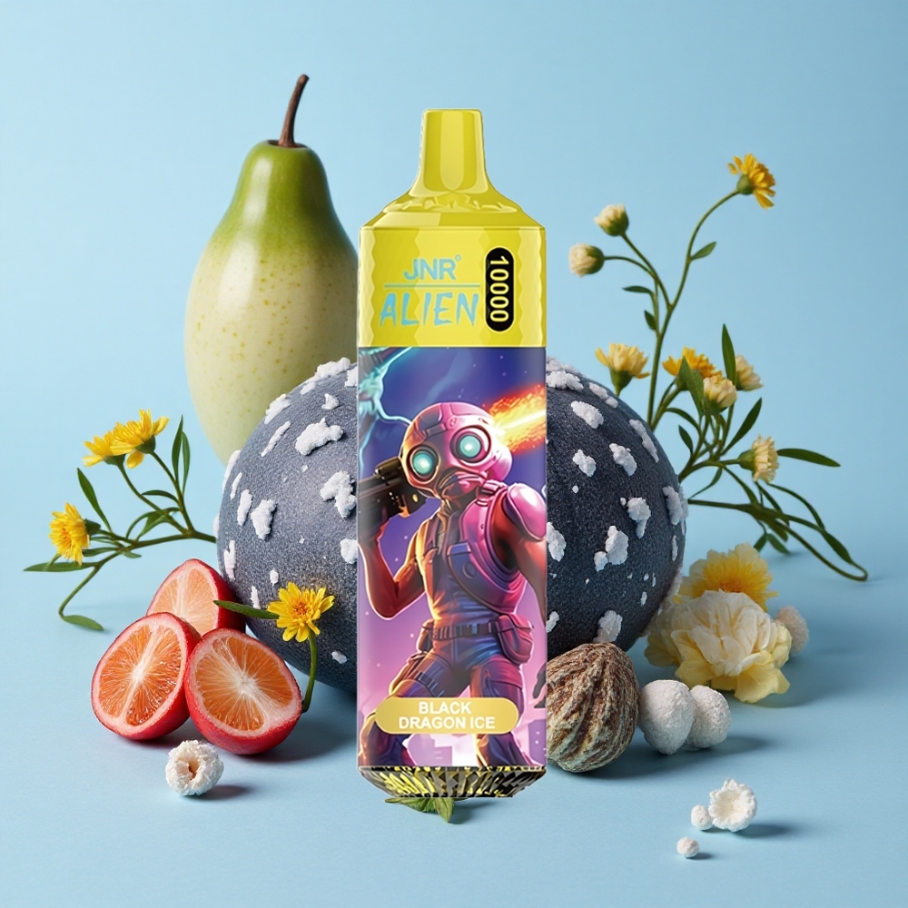 JNR Alien 10000 Pufuri Dragon Negru Gheață Romania vape wholesale cu 20ml E-lichid și LED (RGB)