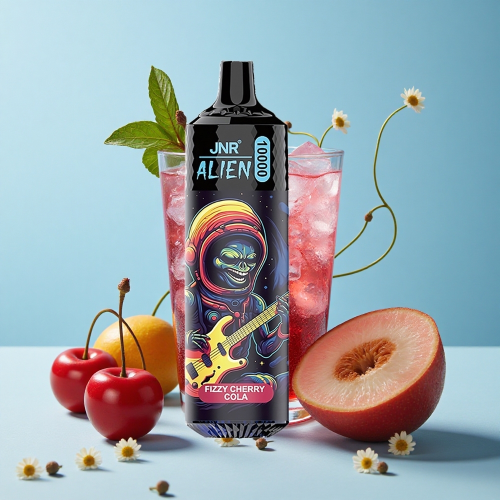 JNR Alien 10000 Pufuri Fizzy Cireșe Cola Romania vape wholesale cu LED (RGB) și încărcare rapidă Type-C