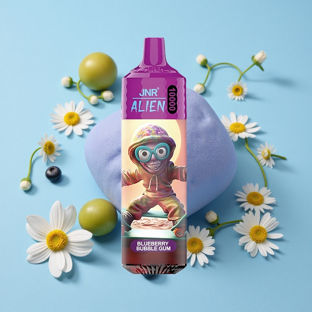 JNR Alien 10000 Pufuri Guma de Bubble de Afine Romania vape wholesale Cu LED (RGB) și Încărcare Rapidă Type-C