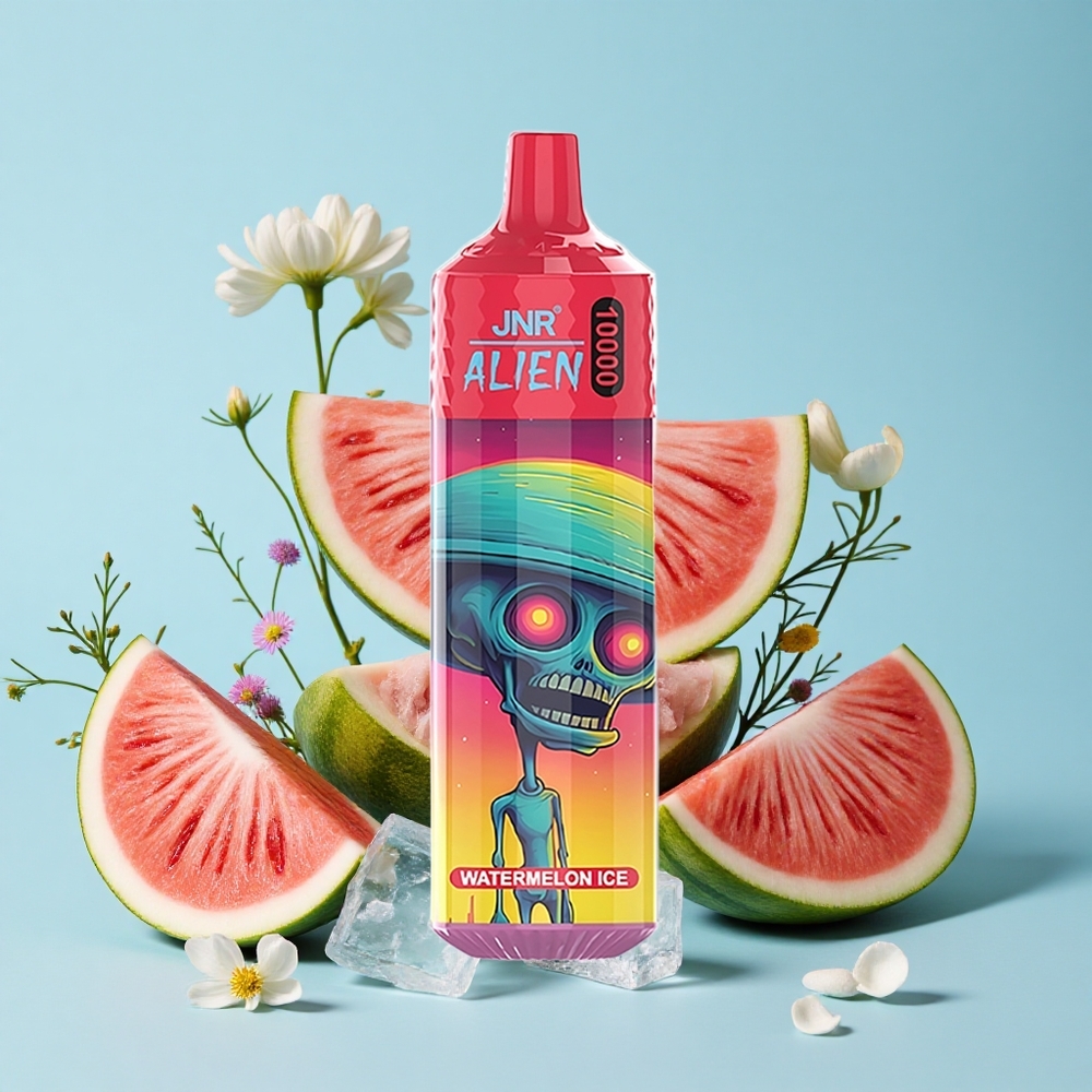JNR Alien 10000 Pufuri Pepene Gheata Romania vape wholesale cu 20ml Lichid si LED (RGB)