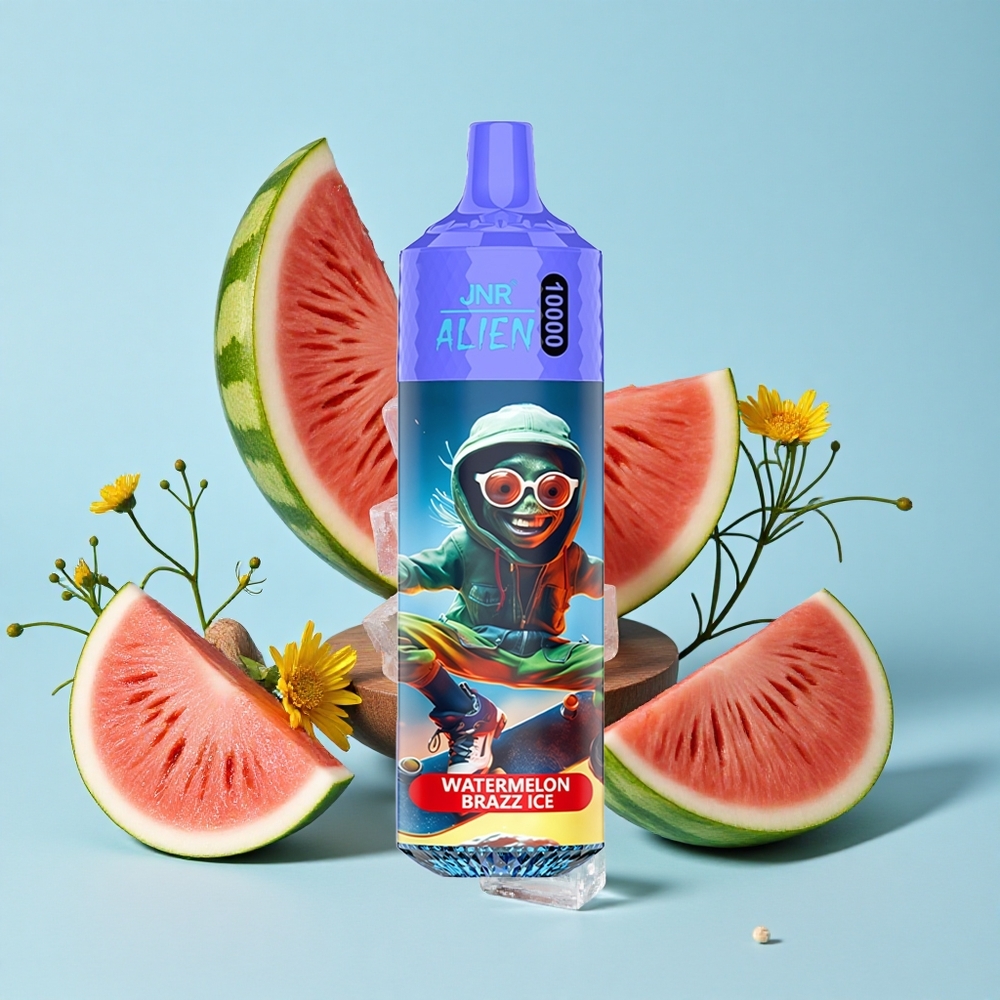 JNR Alien 10000 Pufuri Pepene Verde Brazz Gheață Romania vape wholesale cu 20ml E-lichid și LED (RGB)