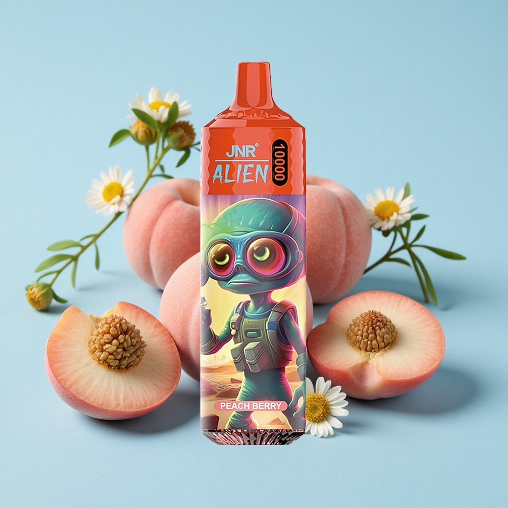 JNR Alien 10000 Pufuri Piersică Zmeură Romania vape wholesale cu 20ml Lichid și LED RGB
