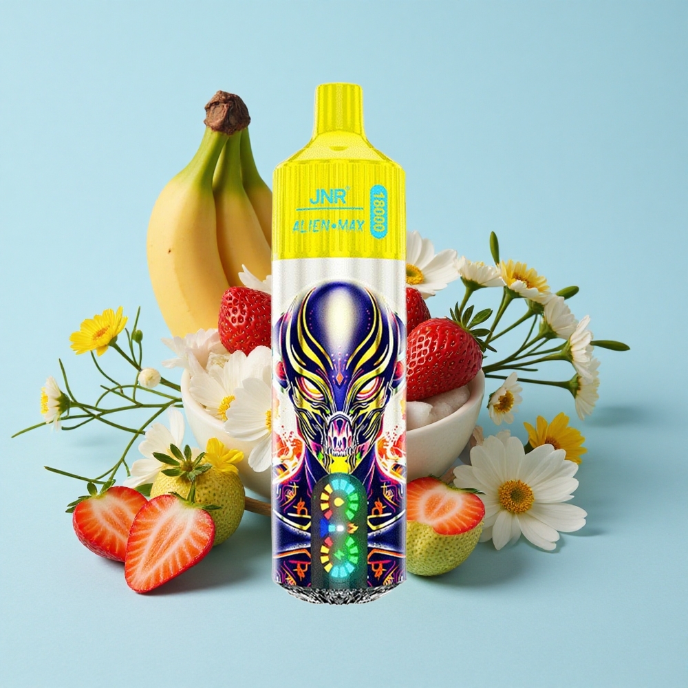 JNR Alien Max 18000 Pufuri Capsuni Banana Romania vape wholesale Afișaj LED Smart Dual Mesh Coil