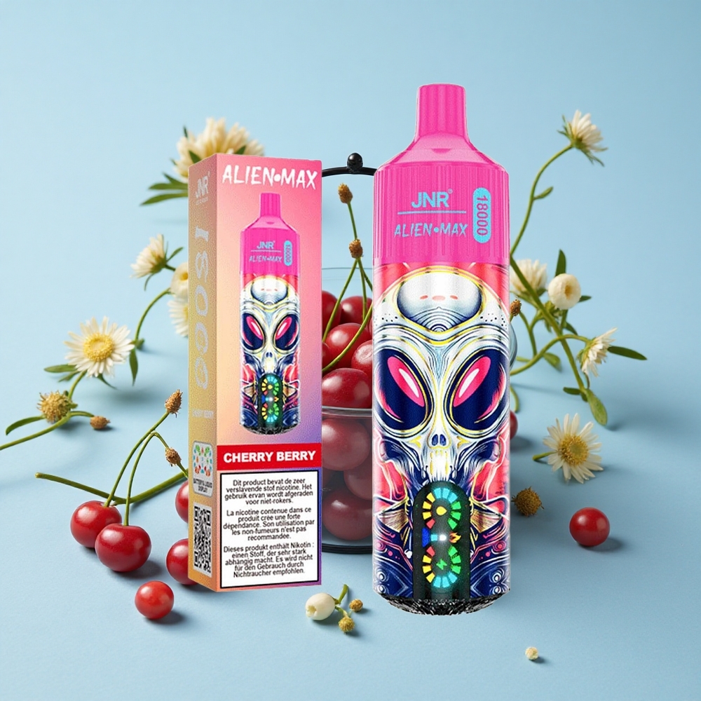 JNR Alien Max 18000 Pufuri Cireșă Coacăză Romania vape wholesale Ecran LED Smart Dual Mesh Coil