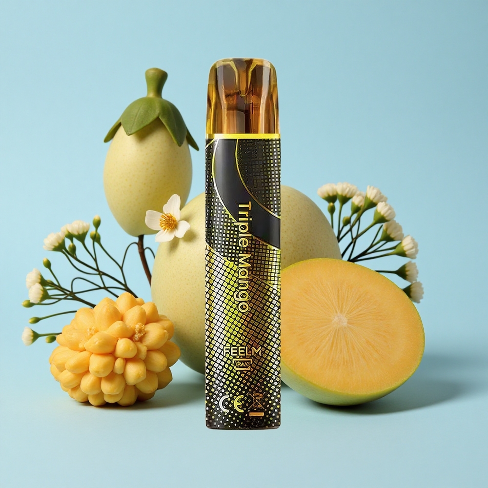 JNR BlackGolden 800 Pufuri Disposable Vape Mango Triple Romania vape wholesale 550mAh Baterie