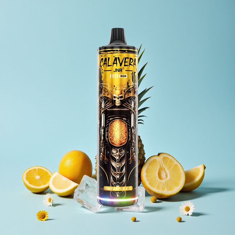 JNR Calavera 11000 Pufuri Disposable Vape Ananas Gheață Romania vape wholesale Port Type-C 21ml