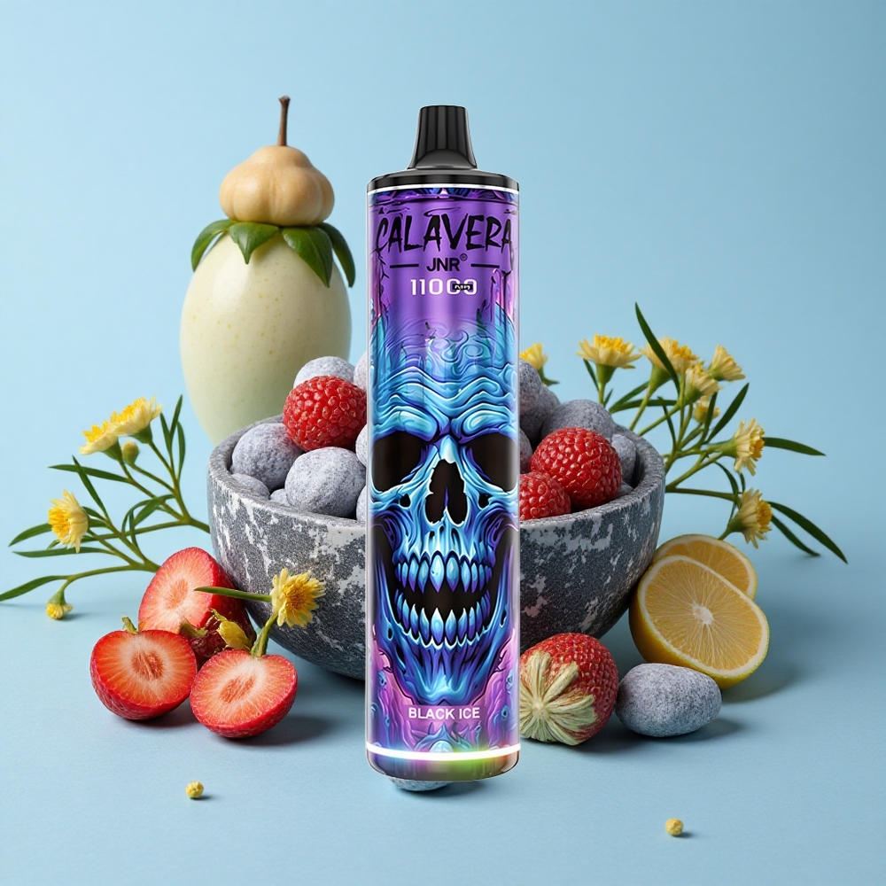 JNR Calavera 11000 Pufuri Disposable Vape Gheață Neagră Romania vape wholesale Port Type-C Baterie 850mAh