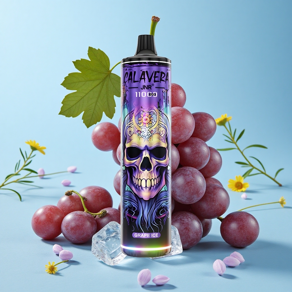 JNR Calavera 11000 Pufuri Disposable Vape Gheață de Struguri Romania vape wholesale Port Type-C