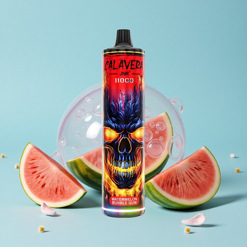 JNR Calavera 11000 Pufuri Disposable Vape Pepene Verde Guma de Balon Romania vape wholesale Port Type-C 21ml Capacitate Lichid
