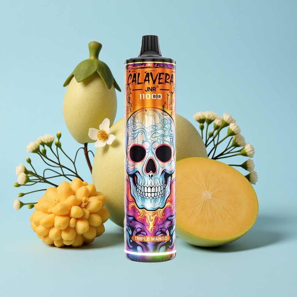JNR Calavera 11000 Pufuri Disposable Vape Triple Mango Port USB-C Romania vape wholesale