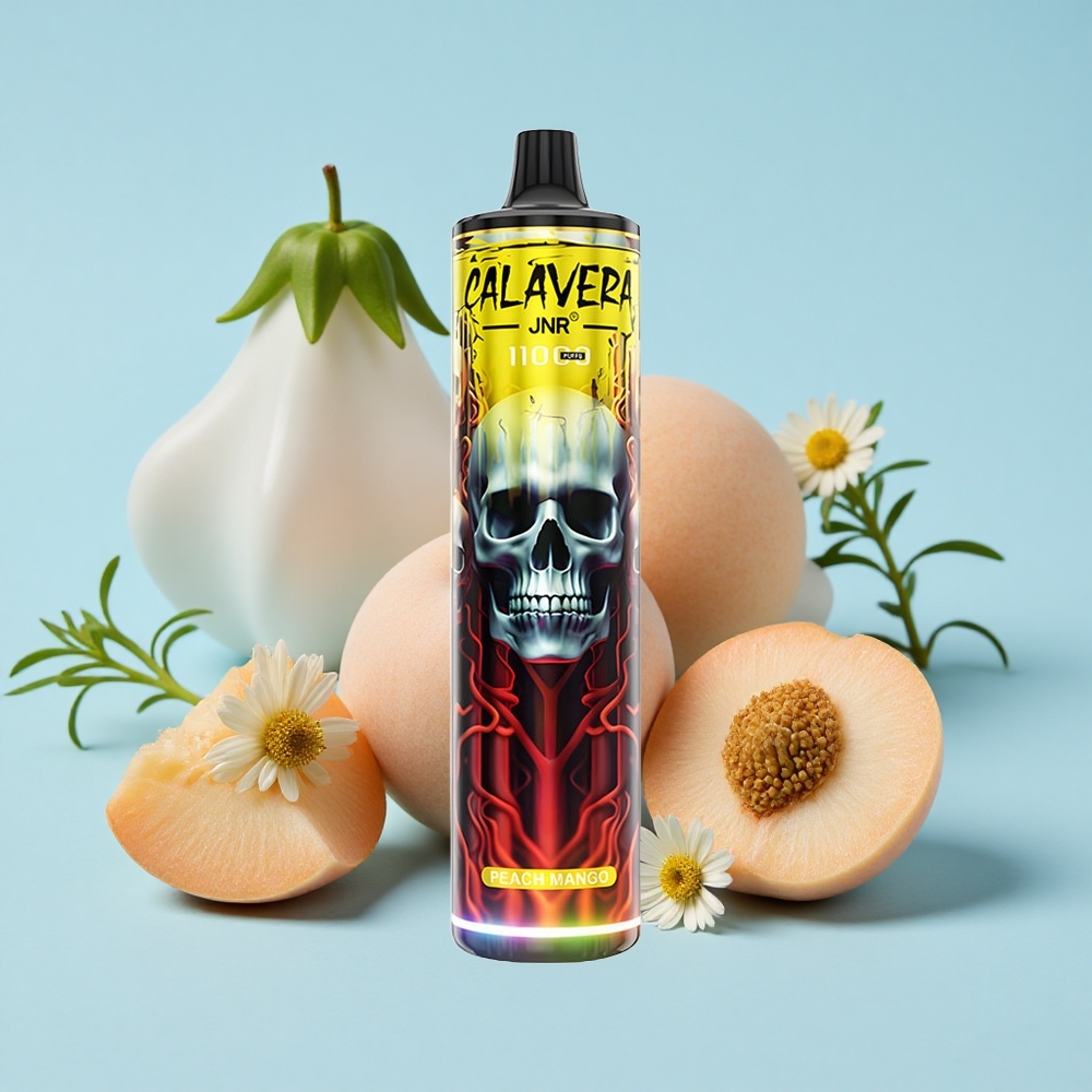 JNR Calavera 11000 Pufuri Disposable Vape piersică mango Romania vape wholesale Port Type-C 21ml