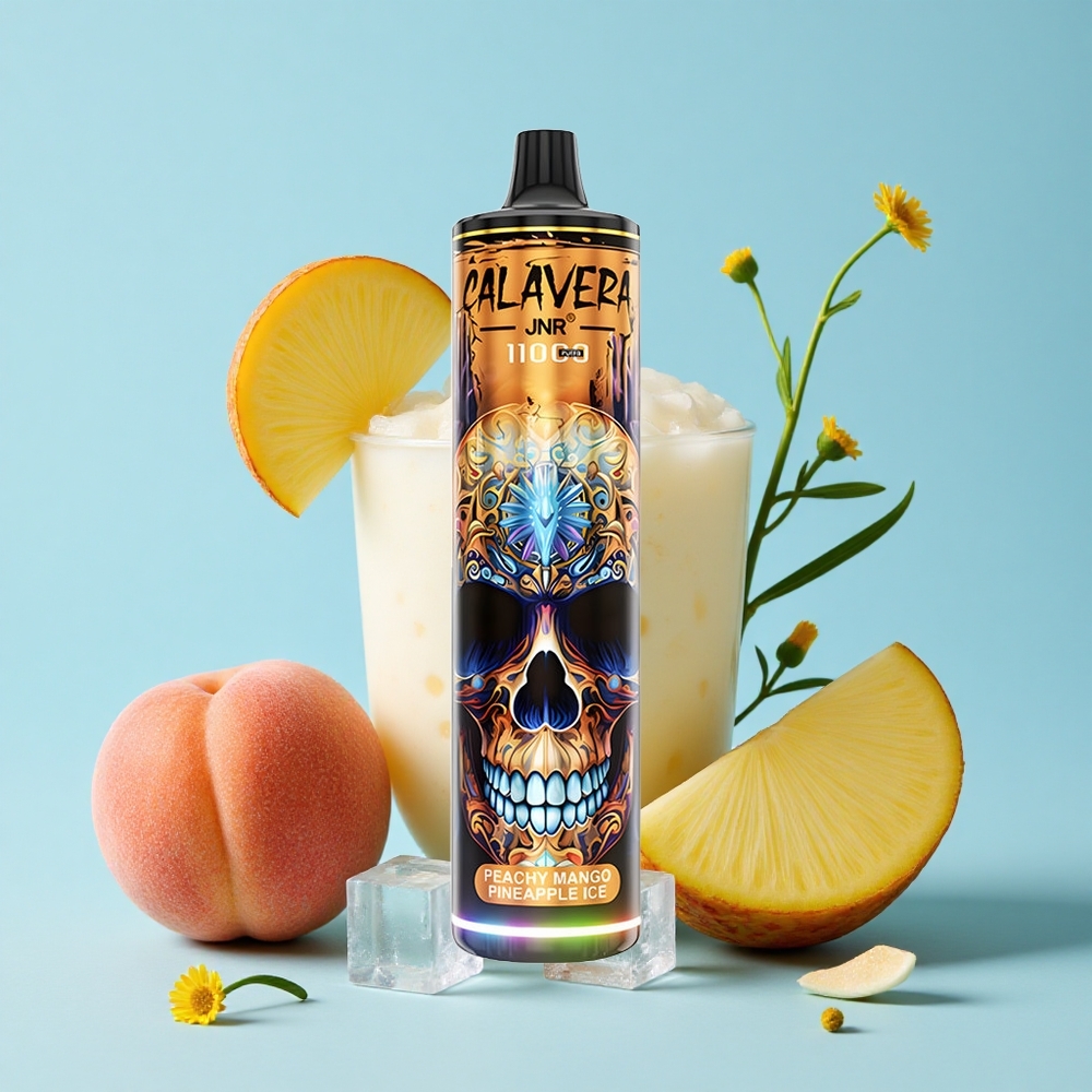 JNR Calavera 11000 Pufuri Disposable Vape piersică mango ananas gheață Romania vape wholesale Port Type-C 21ml