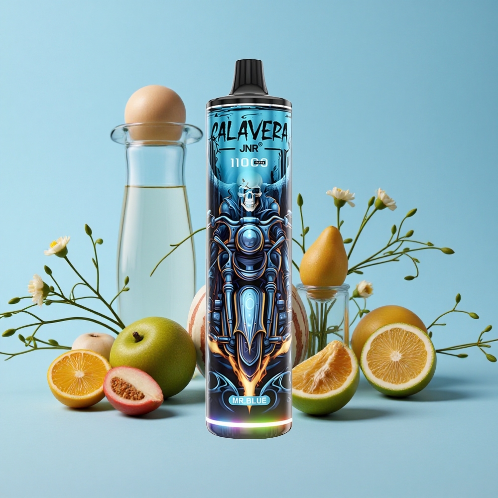 JNR Calavera 11000 Pufuri Vape Disposable Mr Albastru Romania vape wholesale Port Type-C Baterie 850 mAh