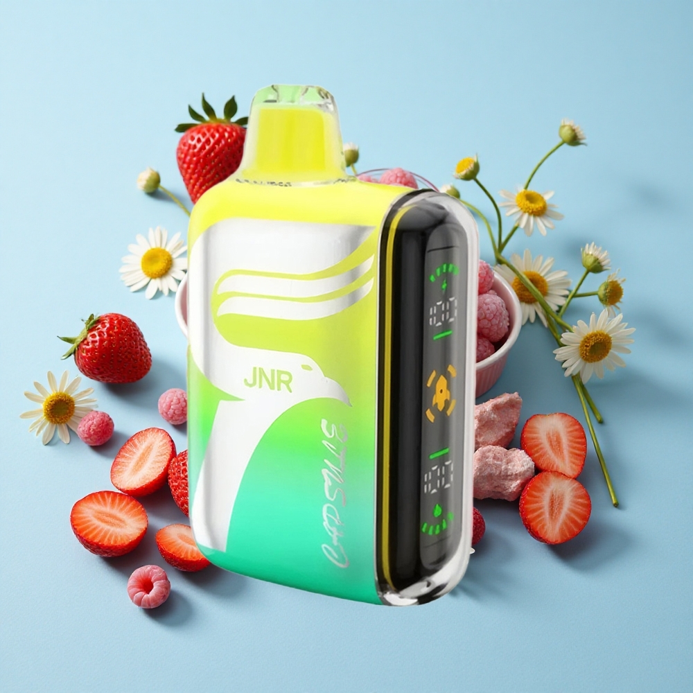 JNR Capsule 15000 de pufuri de unică folosință pentru țigara electronică cu căpșuni zmeură și cireșe Romania vape wholesale