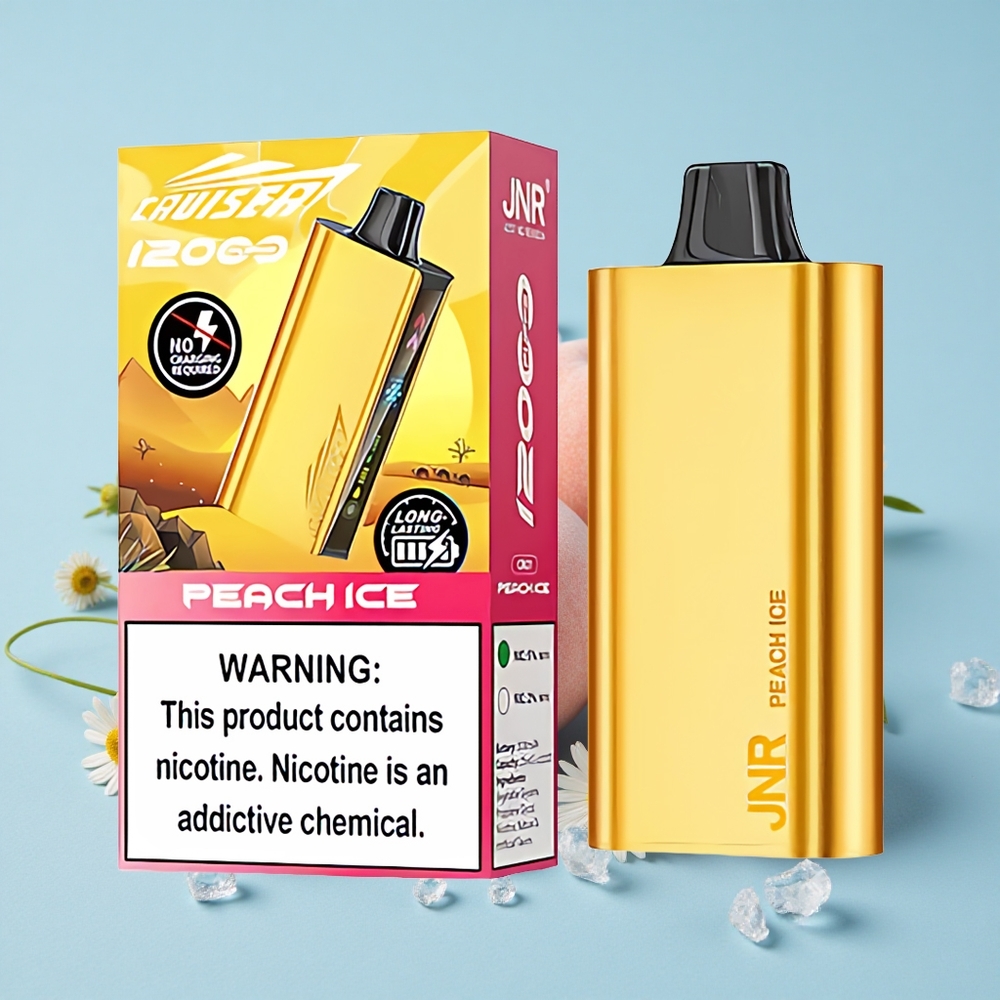 JNR Cruiser 12000 Pufuri Vape Disposable Fără Încărcare Peach Gheață Romania vape wholesale Corp Metalic Integral