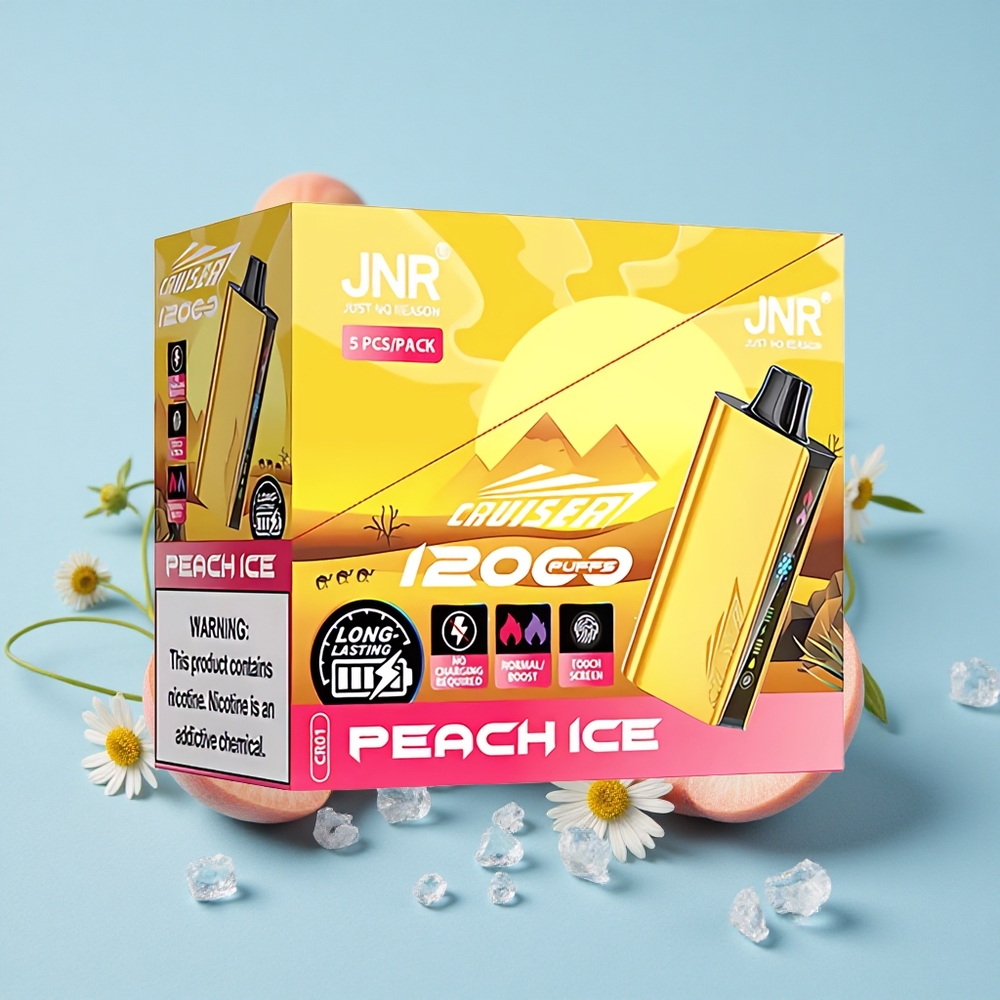JNR Cruiser 12000 Pufuri Vape Disposable Fără Încărcare Peach Gheață Romania vape wholesale Corp Metalic Integral