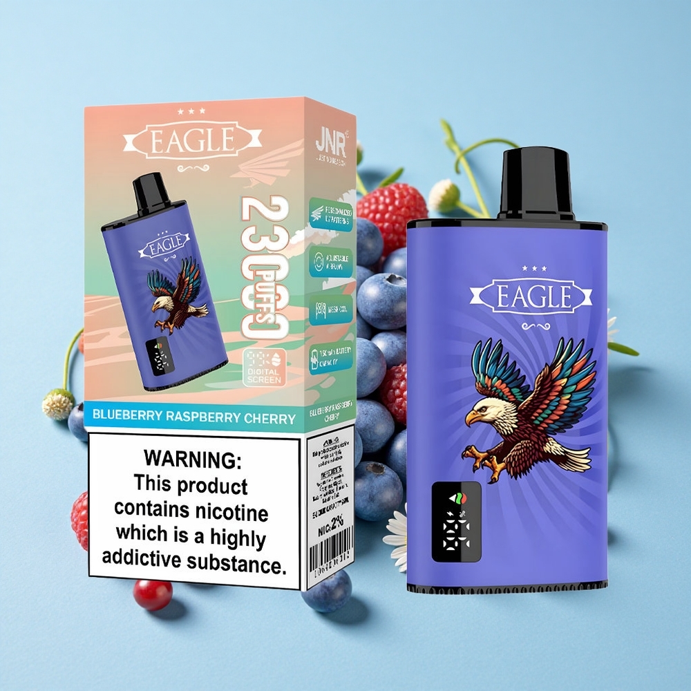 JNR EAGLE Smart 23000 Pufuri Afumătură Disposable Vape Zmeură Coacăză Romania vape wholesale Ecran Digital 10ohm Mesh Coil