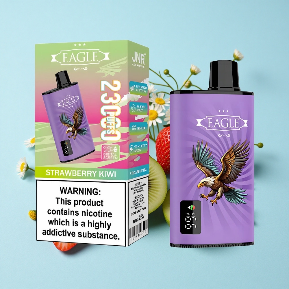 JNR EAGLE Smart 23000 Pufuri Capsa Zmeura Kiwi Romania vape wholesale Ecran Digital 25ml