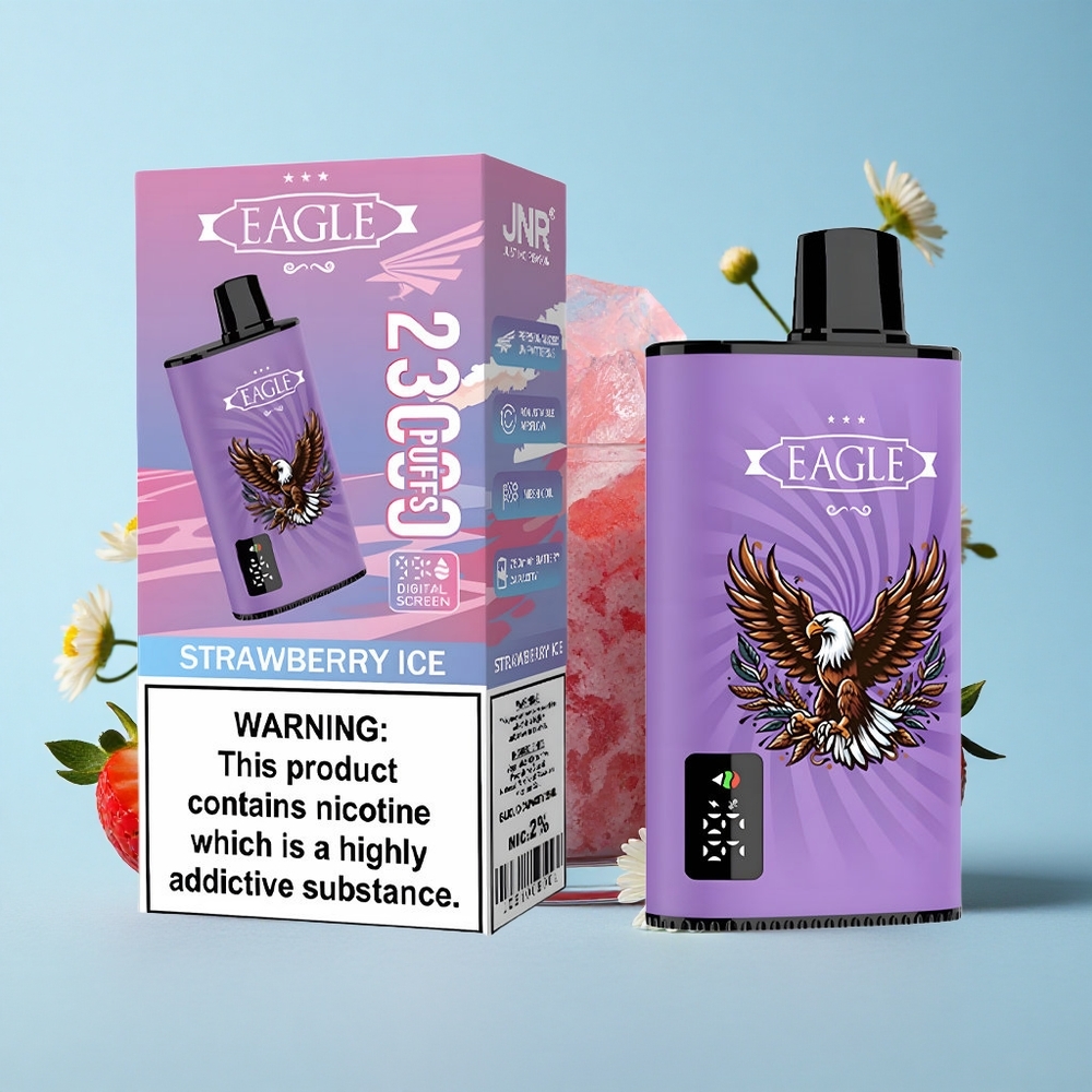 JNR EAGLE Smart 23000 Pufuri Disposable Vape Capsuni Gheață Romania vape wholesale Ecran Digital 25ml