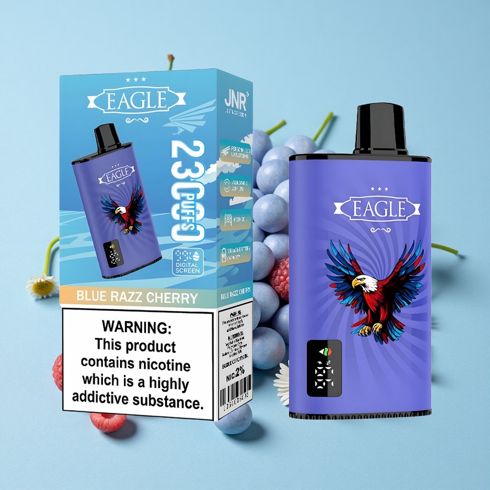 JNR EAGLE Smart 23000 Pufuri Disposable Vape Zmeură Albastră Cireș Romania vape wholesale Ecran Digital 25ml Capacitate Lichid