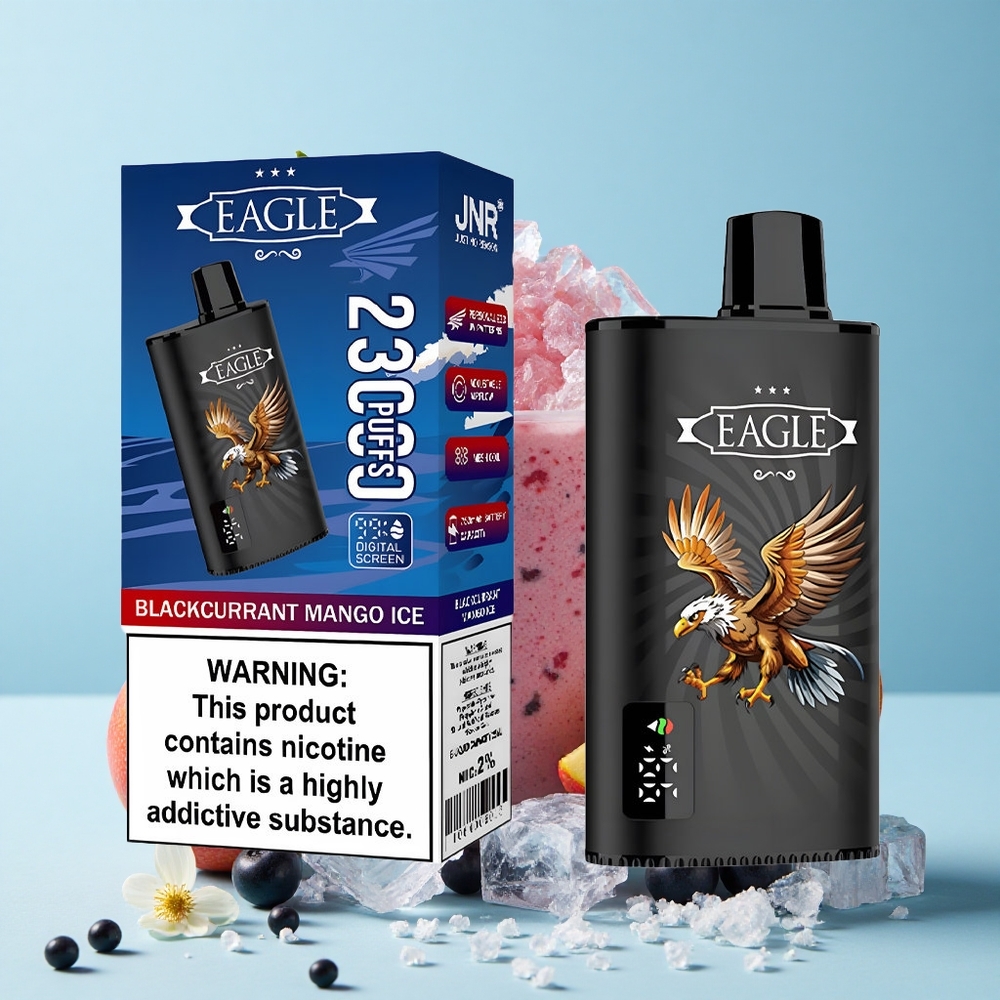 JNR EAGLE Smart 23000 Pufuri Disposable Vape Zmeură Mango Gheață Romania vape wholesale Ecran Digital 10ohm Mesh Coil