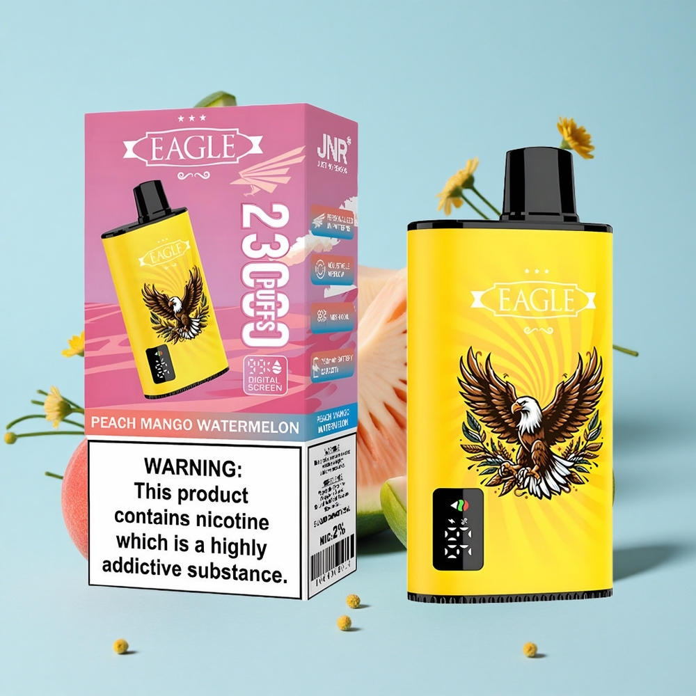 JNR EAGLE Smart 23000 Pufuri Disposable Vape piersică mango pepene verde Romania vape wholesale Ecran digital 10ohm Mesh Coil